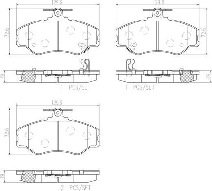 Brembo P30005N - Тормозные колодки, дисковые, комплект autospares.lv