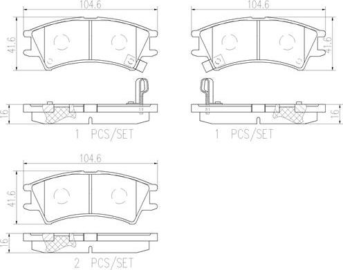 Brembo P30011N - Тормозные колодки, дисковые, комплект autospares.lv