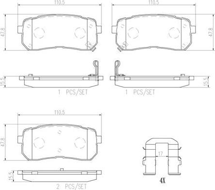 Brembo P30035N - Тормозные колодки, дисковые, комплект autospares.lv