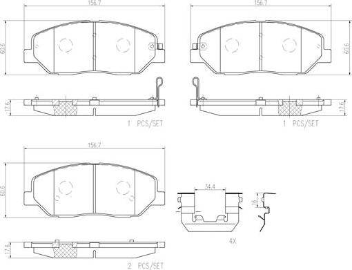 Brembo P30036N - Тормозные колодки, дисковые, комплект autospares.lv