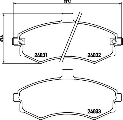 Brembo P 30 020 - Тормозные колодки, дисковые, комплект autospares.lv