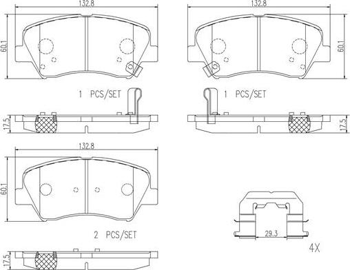 Brembo P30073N - Тормозные колодки, дисковые, комплект autospares.lv