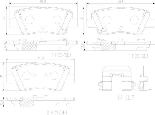 Brembo P30101N - Тормозные колодки, дисковые, комплект autospares.lv