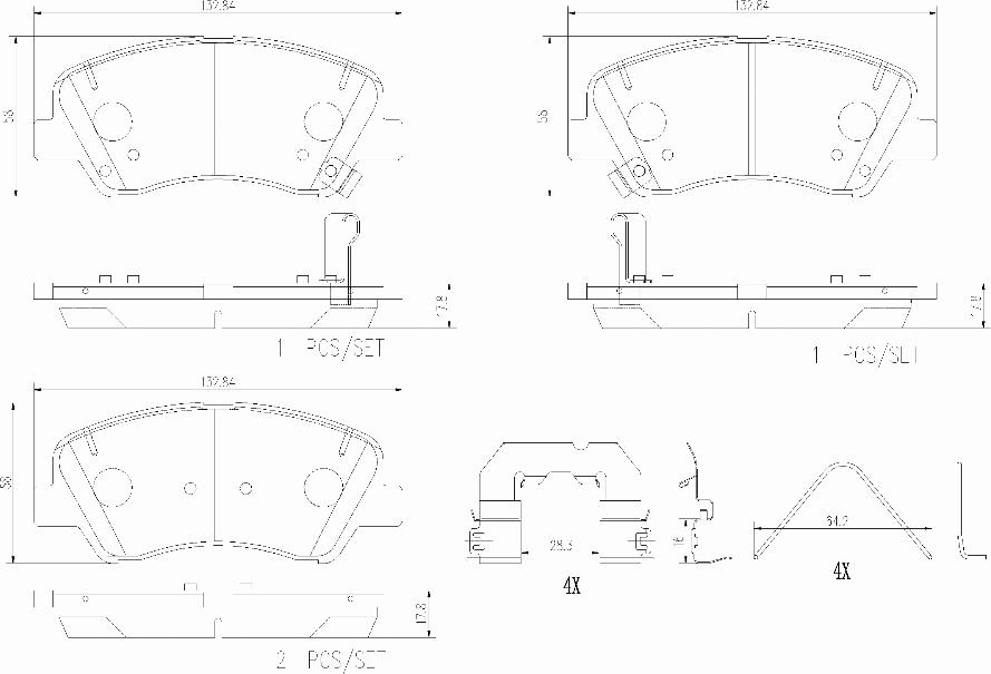 Brembo P30122N - Тормозные колодки, дисковые, комплект autospares.lv