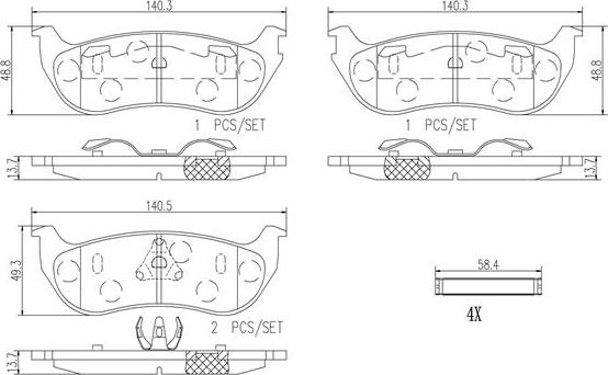 Brembo P37013N - Тормозные колодки, дисковые, комплект autospares.lv