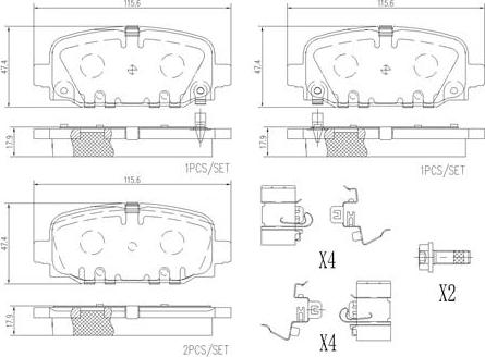 Brembo P37024N - Тормозные колодки, дисковые, комплект autospares.lv