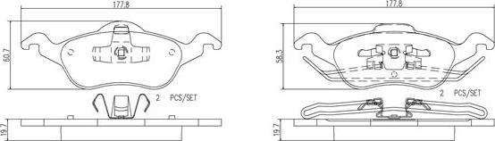 Brembo P24046N - Тормозные колодки, дисковые, комплект autospares.lv