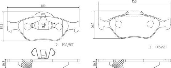 Brembo P24055N - Тормозные колодки, дисковые, комплект autospares.lv