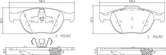 Brembo P24058N - Тормозные колодки, дисковые, комплект autospares.lv