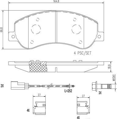 Brembo P24064N - Тормозные колодки, дисковые, комплект autospares.lv