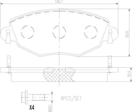 Brembo P24060N - Тормозные колодки, дисковые, комплект autospares.lv