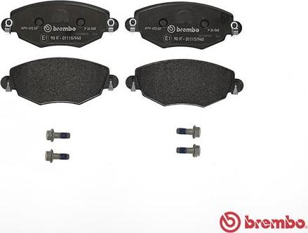 Brembo P 24 060 - Тормозные колодки, дисковые, комплект autospares.lv