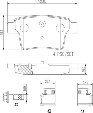 Brembo P24063N - Тормозные колодки, дисковые, комплект autospares.lv