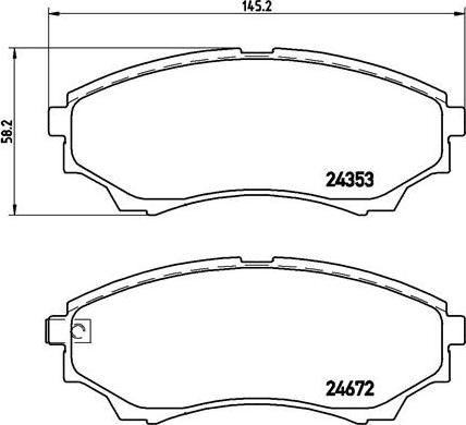 Brembo P 24 086 - Тормозные колодки, дисковые, комплект autospares.lv