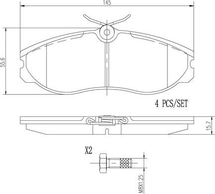 Brembo P24039N - Тормозные колодки, дисковые, комплект autospares.lv