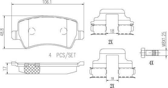 Brembo P24078N - Тормозные колодки, дисковые, комплект autospares.lv