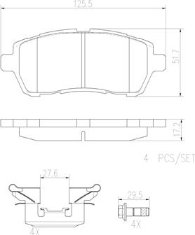 Brembo P24072N - Тормозные колодки, дисковые, комплект autospares.lv