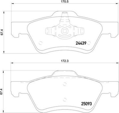 Brembo P 24 159 - Тормозные колодки, дисковые, комплект autospares.lv