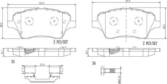 Brembo P24151N - Тормозные колодки, дисковые, комплект autospares.lv