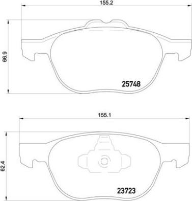 Brembo P 24 158 - Тормозные колодки, дисковые, комплект autospares.lv