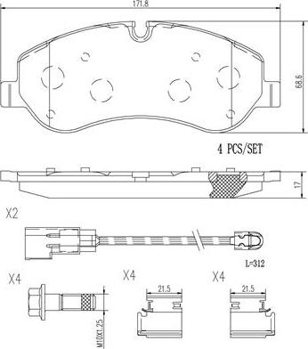 Brembo P24152N - Тормозные колодки, дисковые, комплект autospares.lv