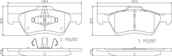 Brembo P24186N - Тормозные колодки, дисковые, комплект autospares.lv