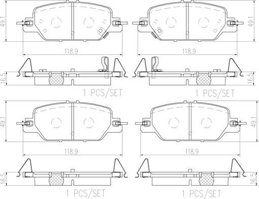 Brembo P 28 097 - Тормозные колодки, дисковые, комплект autospares.lv