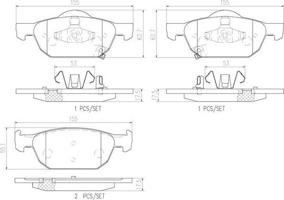 Brembo P28044N - Тормозные колодки, дисковые, комплект autospares.lv