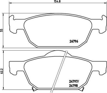 Brembo P 28 044X - Тормозные колодки, дисковые, комплект autospares.lv