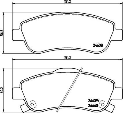 Brembo P 28 045X - Тормозные колодки, дисковые, комплект autospares.lv