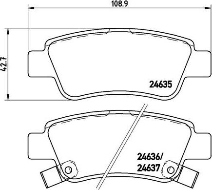 Brembo P28046N - Тормозные колодки, дисковые, комплект autospares.lv