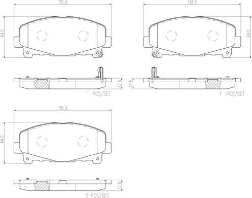 Brembo P28043N - Тормозные колодки, дисковые, комплект autospares.lv