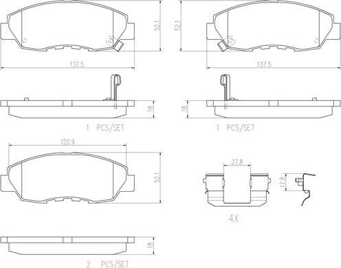 Brembo P28042N - Тормозные колодки, дисковые, комплект autospares.lv