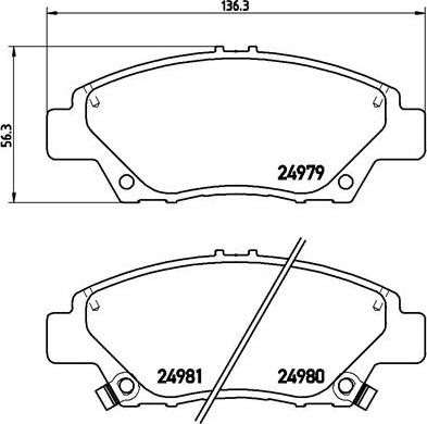 Brembo P 28 050 - Тормозные колодки, дисковые, комплект autospares.lv