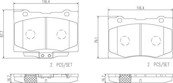 Brembo P28086N - Тормозные колодки, дисковые, комплект autospares.lv