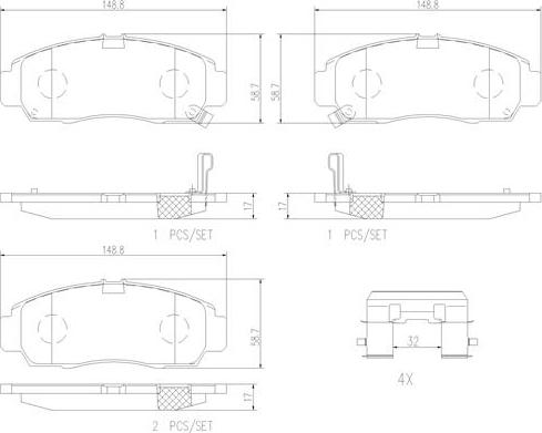 Brembo P28034N - Тормозные колодки, дисковые, комплект autospares.lv