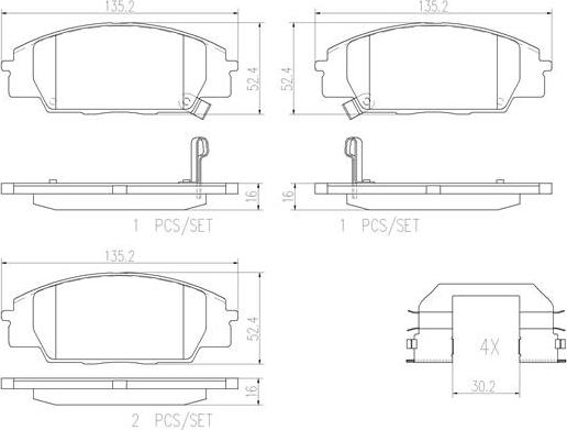 Brembo P28032N - Тормозные колодки, дисковые, комплект autospares.lv