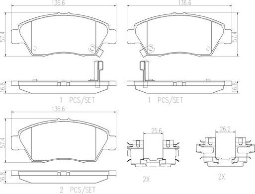 Brembo P28023N - Тормозные колодки, дисковые, комплект autospares.lv