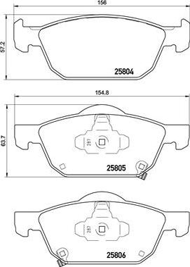 Brembo P28076N - Тормозные колодки, дисковые, комплект autospares.lv