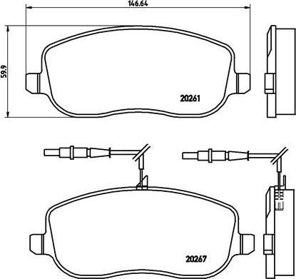 Brembo P 23 090 - Тормозные колодки, дисковые, комплект autospares.lv