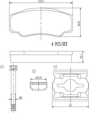 Brembo P23093N - Тормозные колодки, дисковые, комплект autospares.lv