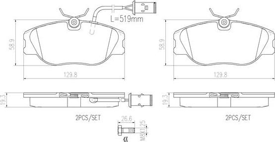 Brembo P23041N - Тормозные колодки, дисковые, комплект autospares.lv