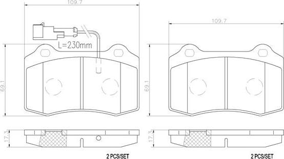 Brembo P23052N - Тормозные колодки, дисковые, комплект autospares.lv