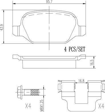 Brembo P23065N - Тормозные колодки, дисковые, комплект autospares.lv