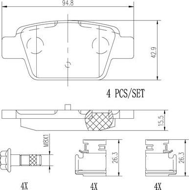 Brembo P23080N - Тормозные колодки, дисковые, комплект autospares.lv