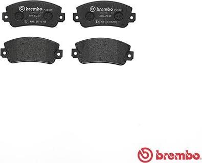 Brembo P 23 021 - Тормозные колодки, дисковые, комплект autospares.lv