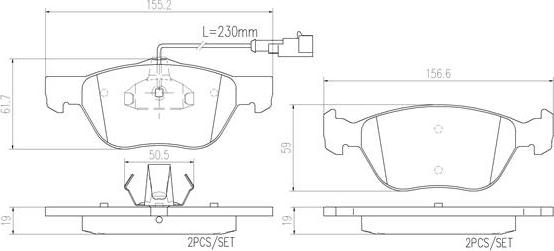 Brembo P23077N - Тормозные колодки, дисковые, комплект autospares.lv