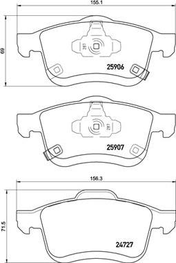 Brembo P 23 155 - Тормозные колодки, дисковые, комплект autospares.lv