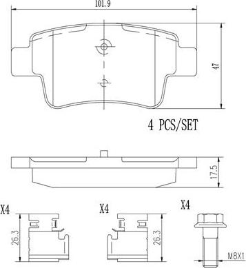 Brembo P23104N - Тормозные колодки, дисковые, комплект autospares.lv