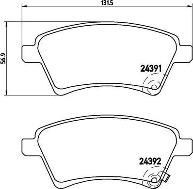 Brembo P 23 105 - Тормозные колодки, дисковые, комплект autospares.lv